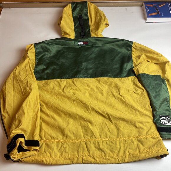 VTG Tommy Hilfiger Rare Majo Tech Green & Yellow Jacket Men Large (Read) - Picture 11 of 15